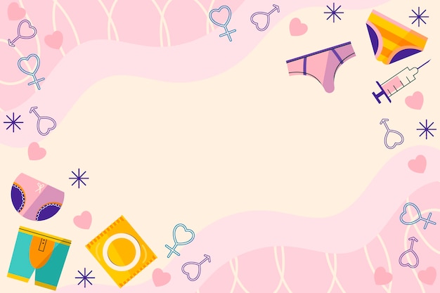 Flat world sexual health day background