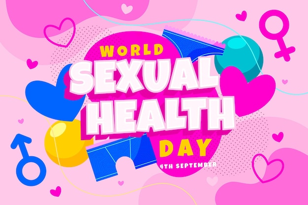 평면 세계 성 건강의 날 배경