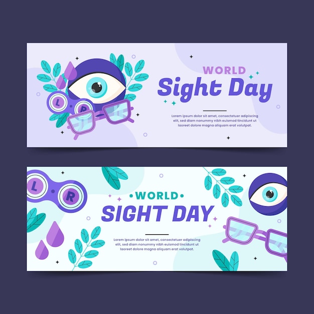 Free vector flat world sight day banners set