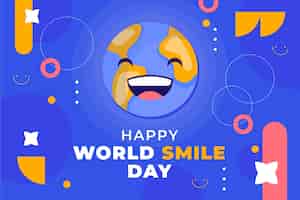 Бесплатное векторное изображение Плоский всемирный день улыбки фон