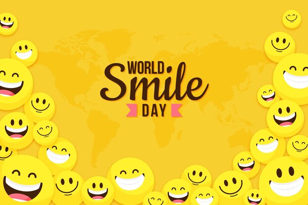 Flat world smile day background