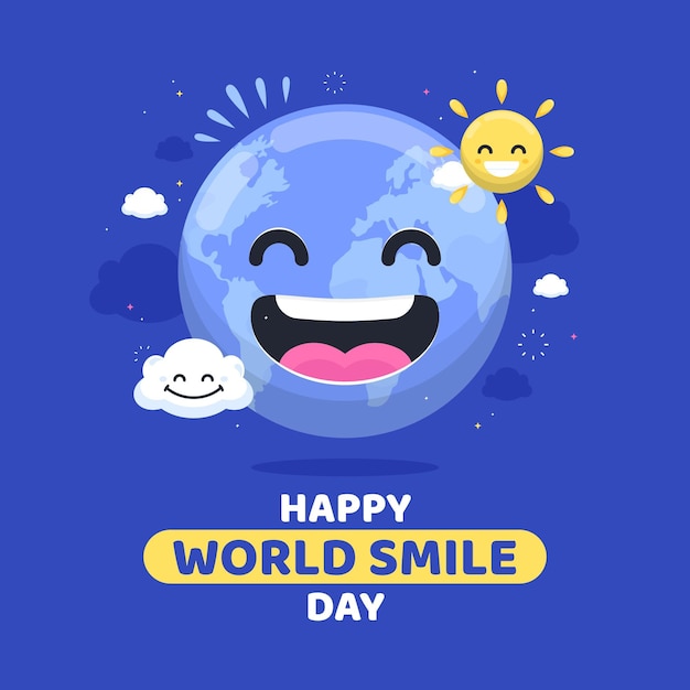 Free vector flat world smile day illustration