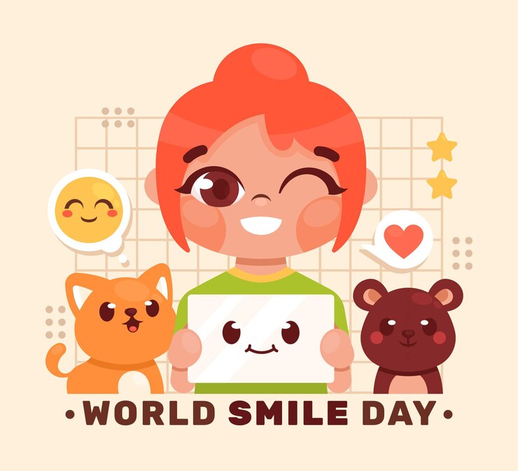 무료 Vector 평평한 세계 미소의 날 그림