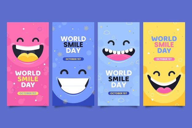 flat world smile day instagram stories collection