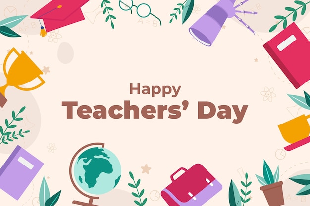 Free vector flat world teachers' day background