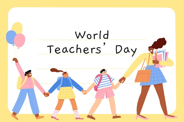 フラット世界教師の日の背景