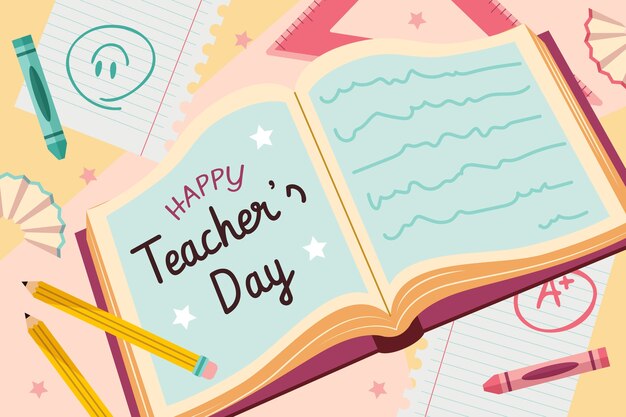 Free vector flat world teachers' day background