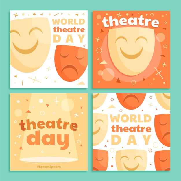 Flat world theatre day instagram posts collection