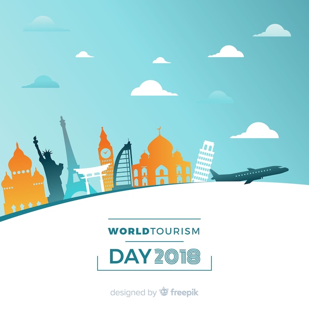 Free vector flat world tourism day background