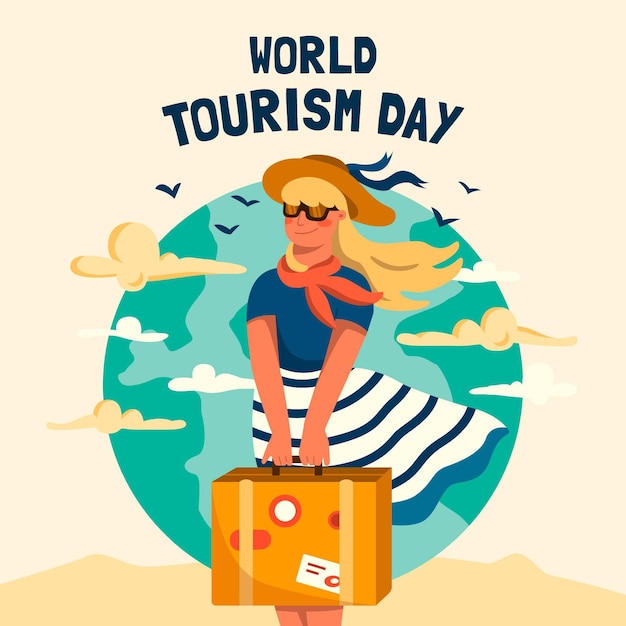 Free vector flat world tourism day concept