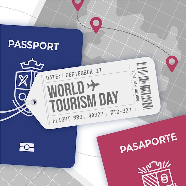 Free vector flat world tourism day concept