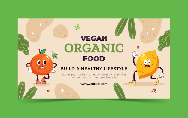 Flat world vegan day social media post template