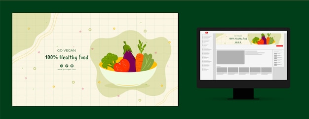 Бесплатное векторное изображение Плоский мир веганский день искусство канала youtube