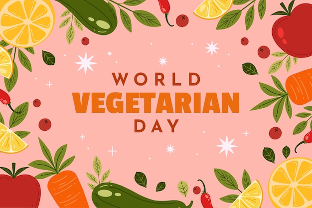 Free vector flat world vegetarian day background