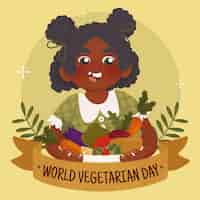 Free vector flat world vegetarian day illustration