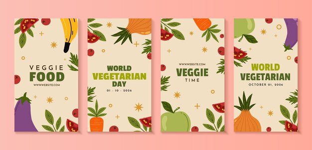 flat world vegetarian day instagram stories collection