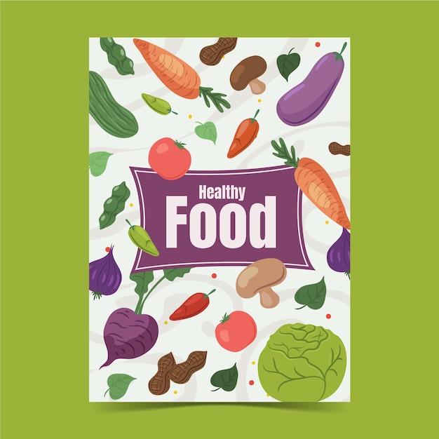 Flat world vegetarian day vertical flyer template