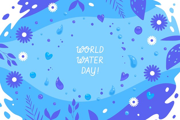 Flat world water day background