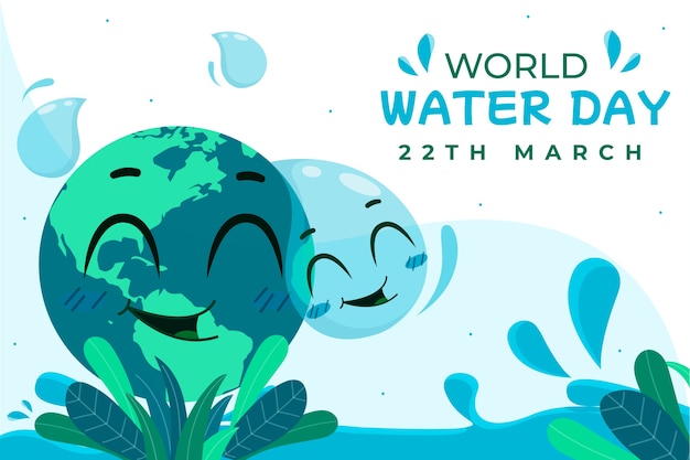 Free vector flat world water day background