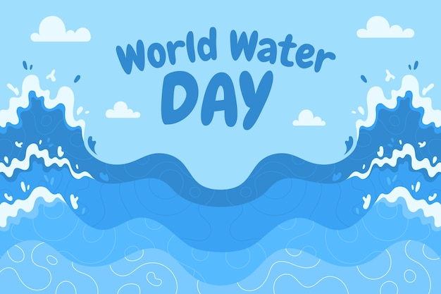 Flat world water day background