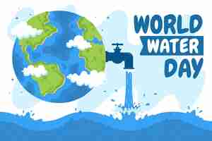 Free vector flat world water day background