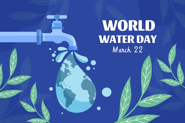 Free vector flat world water day background