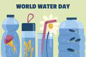 Free vector flat world water day background