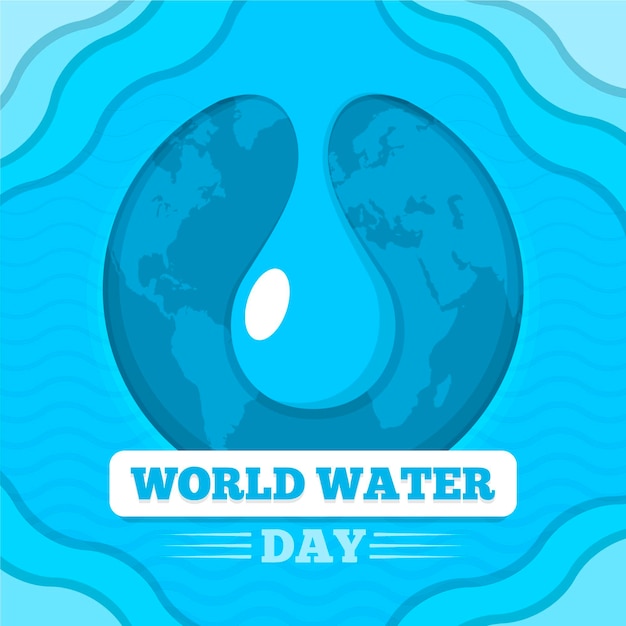 Flat world water day illustration