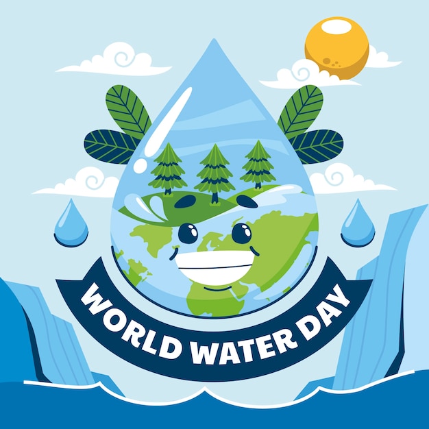 Free vector flat world water day illustration