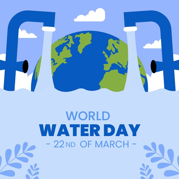 Free vector flat world water day illustration