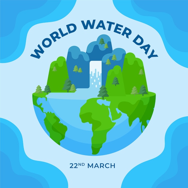 Free vector flat world water day illustration