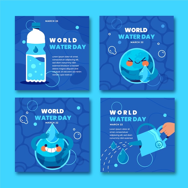 평평한 세계 물의 날 인스타그램 게시물 모음