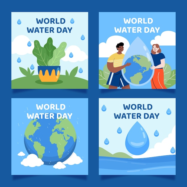 평평한 세계 물의 날 인스타그램 게시물 모음