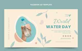Free vector flat world water day social media promo template