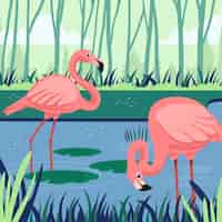 Free vector flat world wetlands day illustration