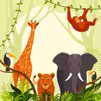 Free vector flat world wildlife day illustration