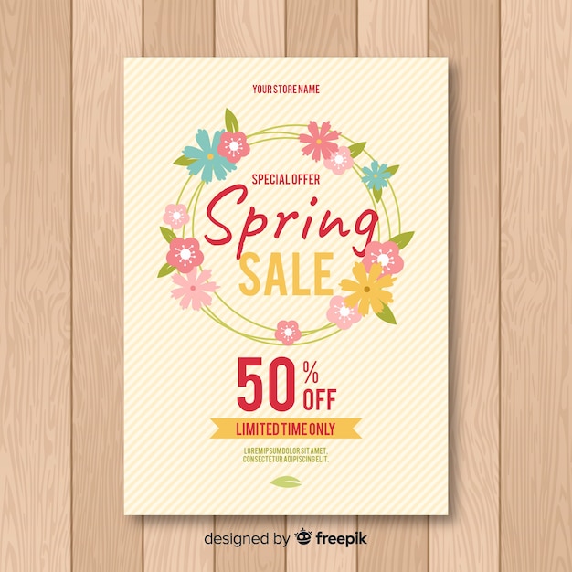 Flat wreath spring sale poster