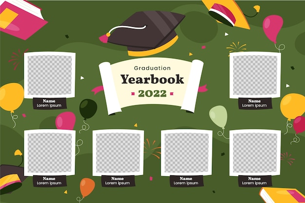 Free vector flat yearbook template