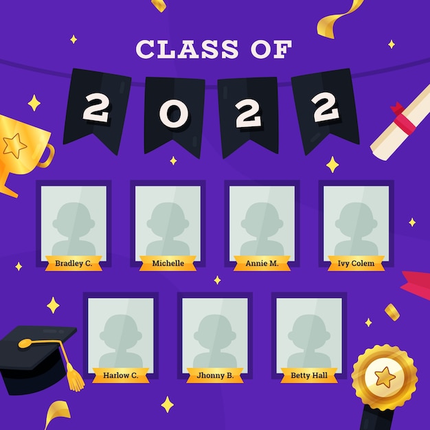 Free vector flat yearbook template