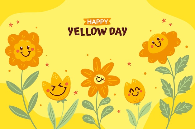 Free vector flat yellow day background