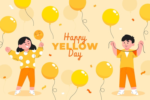 Flat yellow day background