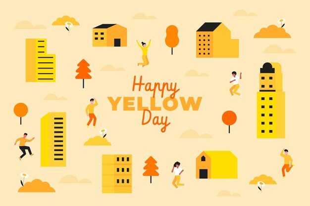 Free vector flat yellow day background