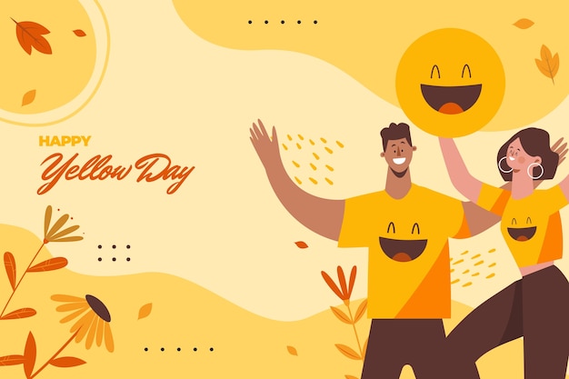 Flat yellow day background