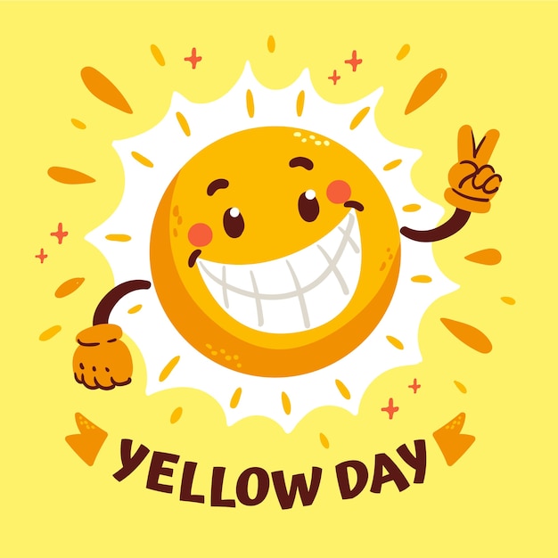 Flat yellow day illustration