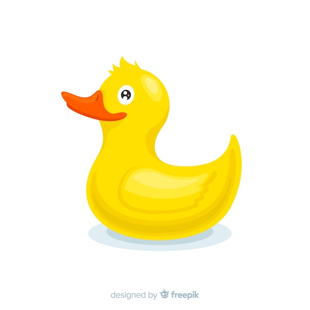 Free vector flat yellow rubber duck for bath