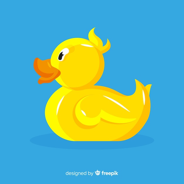 Flat yellow rubber duck illustration