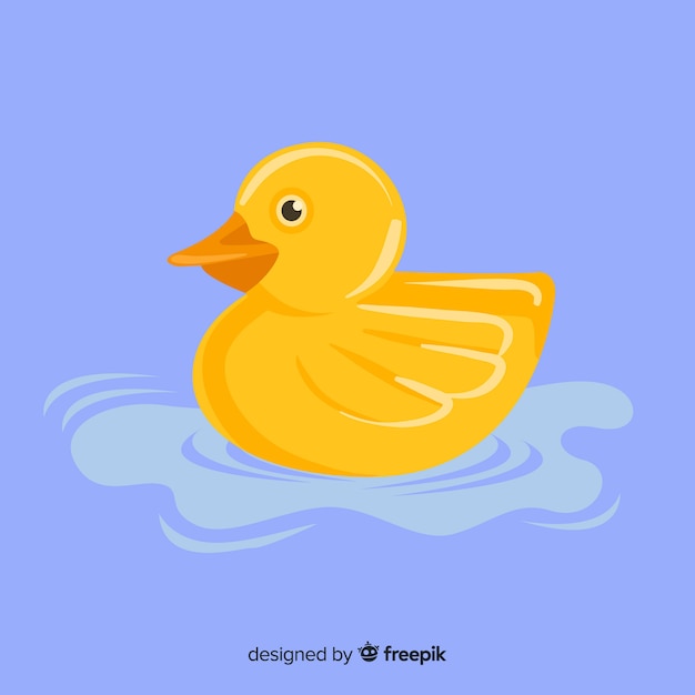 Free vector flat yellow rubber duck