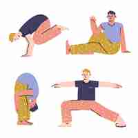 Free vector flat yoga poses collection