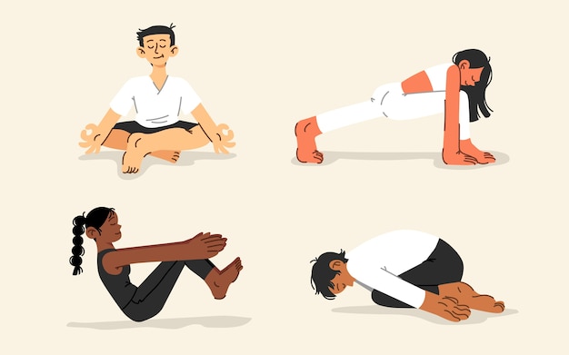 Flat yoga poses collection