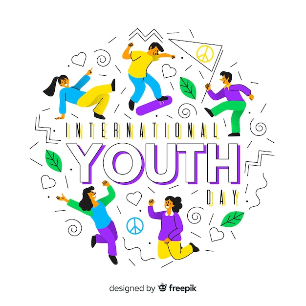 Free vector flat youth day background